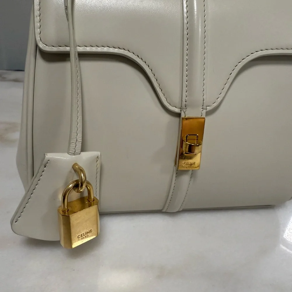 Celine 16 Top Handle Bag Smooth Calfskin Mini Cream